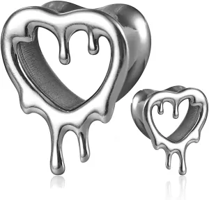 1 Pair Classic Love Teardrop for Stretched Ears Hypoallergenic 316 Stainless Steel Ear cuff Tunnels plugs 00G 8mm-16mm(0G-5/8'') Body Piercing Jewelry