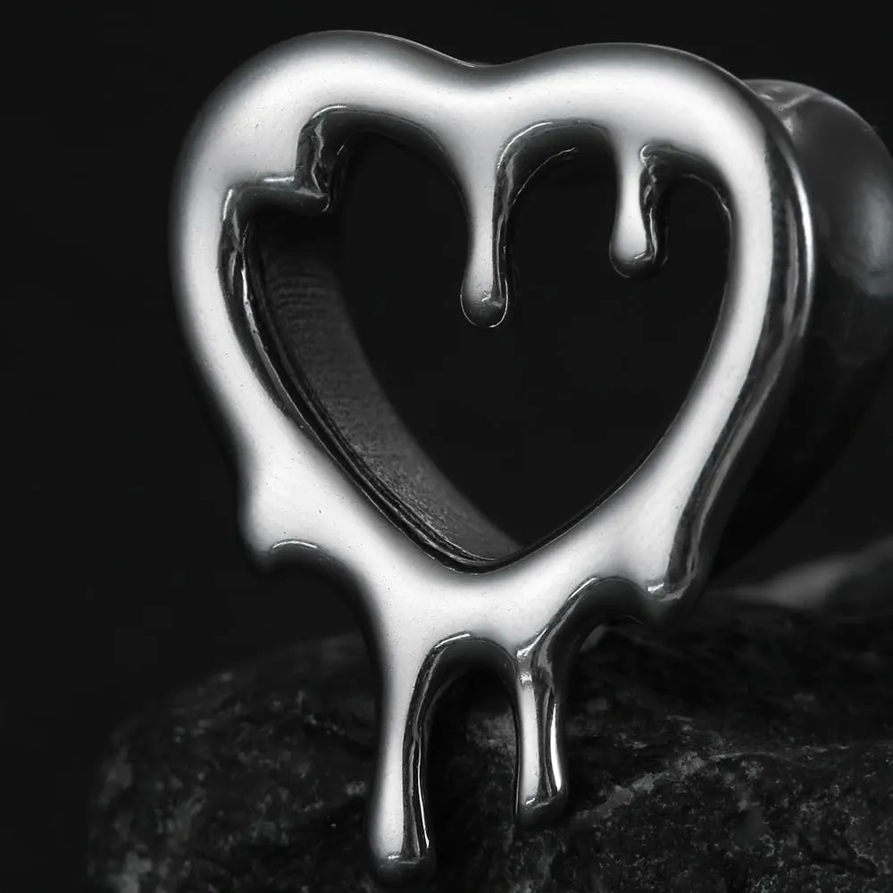 1 Pair Classic Love Teardrop for Stretched Ears Hypoallergenic 316 Stainless Steel Ear cuff Tunnels plugs 00G 8mm-16mm(0G-5/8'') Body Piercing Jewelry