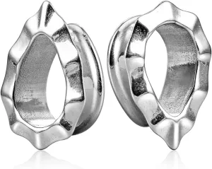 1 Pair Cute gauges Silver/Gold Ear Tunnels Plugs with speckle 316 Stainless Steel Ear Gauges Weight Plugs Hypoallergenic expander Piercing Body Jewelry