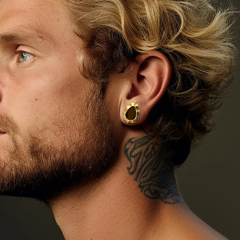 1 Pair Cute gauges Silver/Gold Ear Tunnels Plugs with speckle 316 Stainless Steel Ear Gauges Weight Plugs Hypoallergenic expander Piercing Body Jewelry