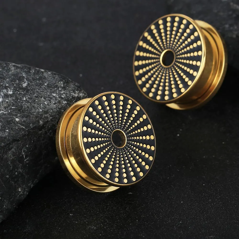 1 Pair New Classic gauges Ear Plugs Tunnels Hypoallergenic 316 Stainless Steel Ear Gauges 8mm-25mm (0G-1") Body Piercing Jewelry