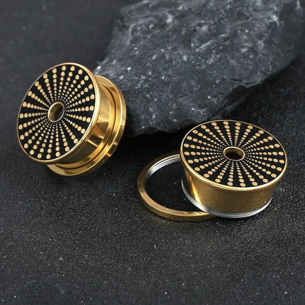 1 Pair New Classic gauges Ear Plugs Tunnels Hypoallergenic 316 Stainless Steel Ear Gauges 8mm-25mm (0G-1") Body Piercing Jewelry