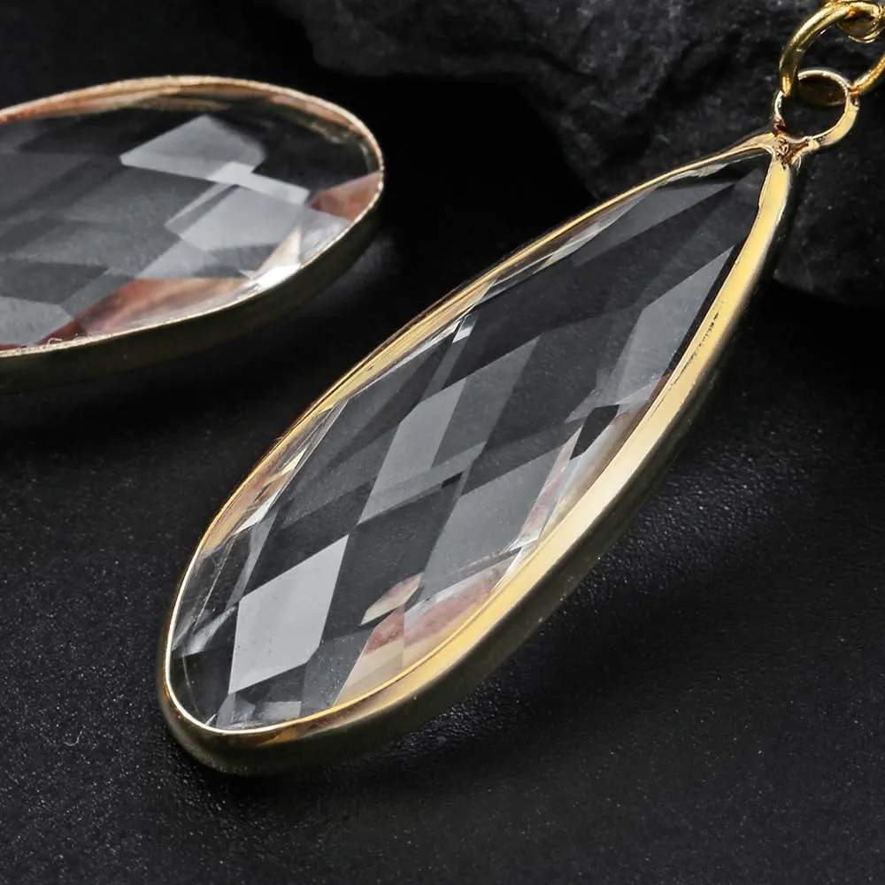 1 Pair saddle gauges Teardrop Crystal Dangle earrings Ear Tunnels Plugs 316 Stainless Steel Ear Weight Plugs Hypoallergenic expander Piercing Body Jewelry