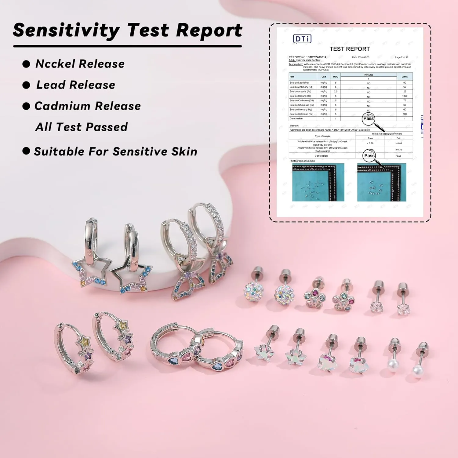 10 Pairs Hypoallergenic Screw Back Earrings For Women Girls Surgical Steel Small Huggie Hoop Earrings Cute CZ Star Butterfly Dangle Hoop Earrings Screwback Stud Earrings Set For Sensitive Ears