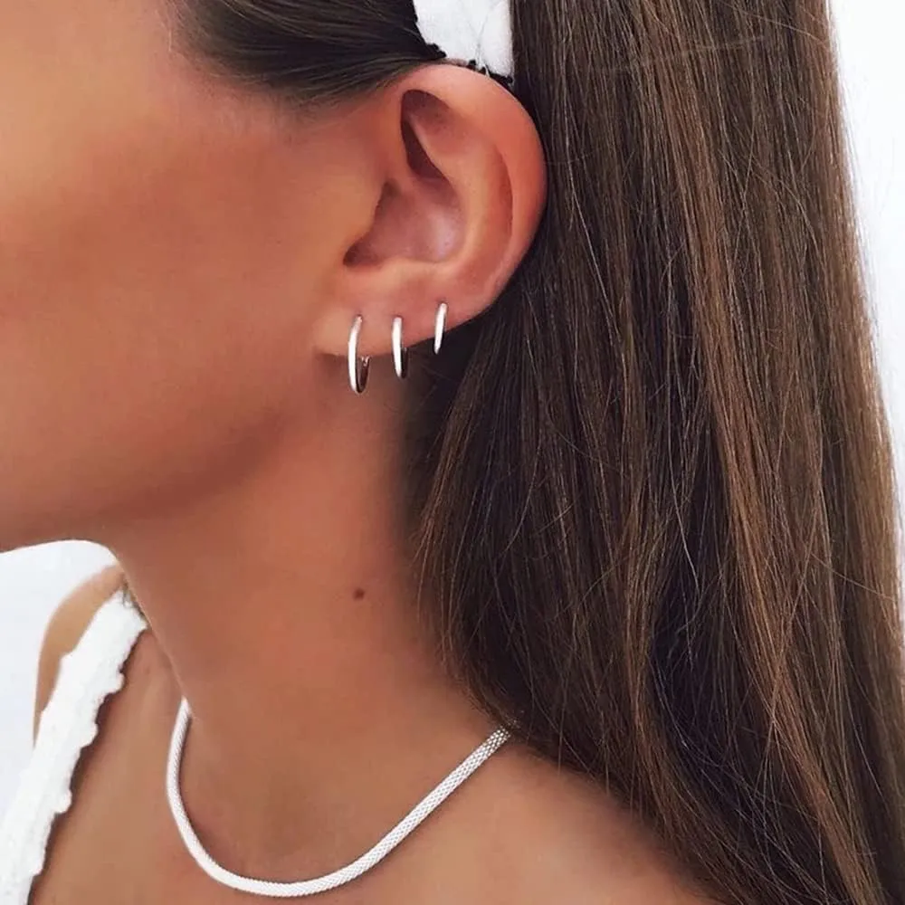 10 Pairs Small Gold Hoop Earrings Set for Multiple Piercing, Hypoallergenic 14K Gold Plated Tiny CZ Ball Studs Earrings and Huggie Hoop Earrings for Women Men, Mini Cartilage Hoop Ear Piercing Jewelry