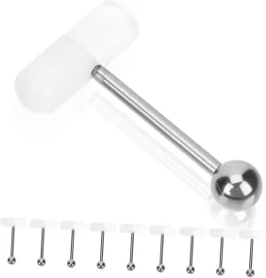 10pcs Pill Tongue Ring Piercings Art Jewelry Tongue Piercing Pin Belly Rings Navel Barbell Ring Tongue Pin Curved Barbell Tongue Piercings Tongue Nails Tongue Jewelry Acrylic