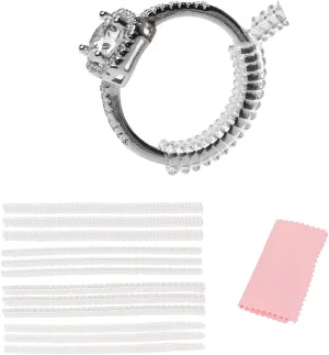 12-Pack Ring Sizer for Loose Rings, Invisible Ring Size Adjuster, Spiral Bands Size Resizer, Clear TPU Rings Guards for Women Men, No Cut Comfortable Band Tightener Fits 2-6mm Bands