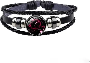 12 Zodiac Leather Adjustable Bracelet Spirit Constellation Zodiac Bracelets Guardian Bracelet Gift for Constellation Lovers