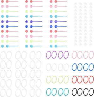 120 Pcs Plastic Earrings for Sensitive Ears Clear Studs for Women Hypoallergenic Hoops Invisible Post Earring for Sports