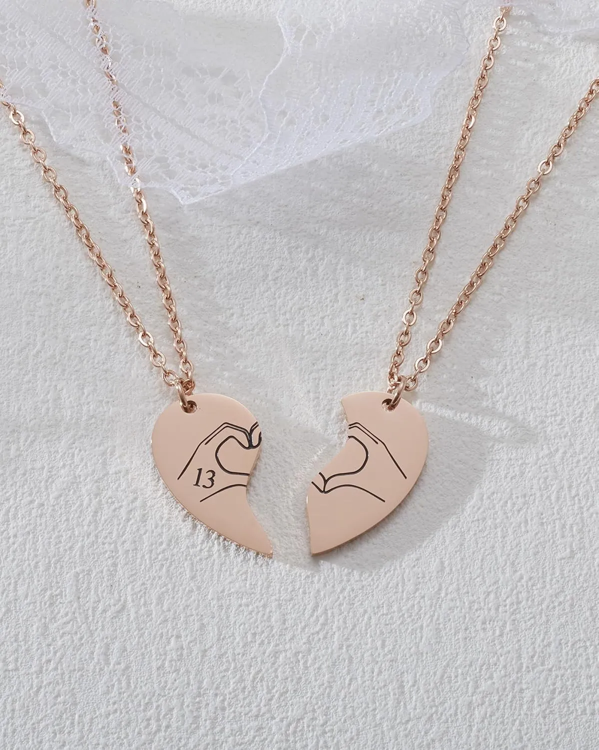 13 Heart Hands Matching Necklace for 2 Girl BFF Sister Taylor Inspired Merch Friendship Stuff Jewelry Gift for 2 Swifties Music Lover.
