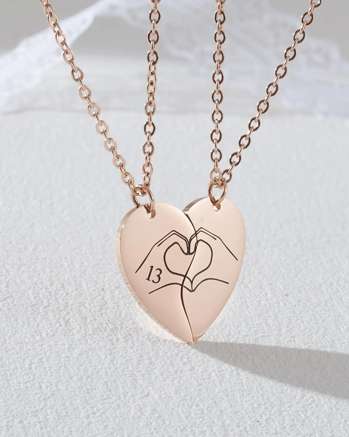 13 Heart Hands Matching Necklace for 2 Girl BFF Sister Taylor Inspired Merch Friendship Stuff Jewelry Gift for 2 Swifties Music Lover.