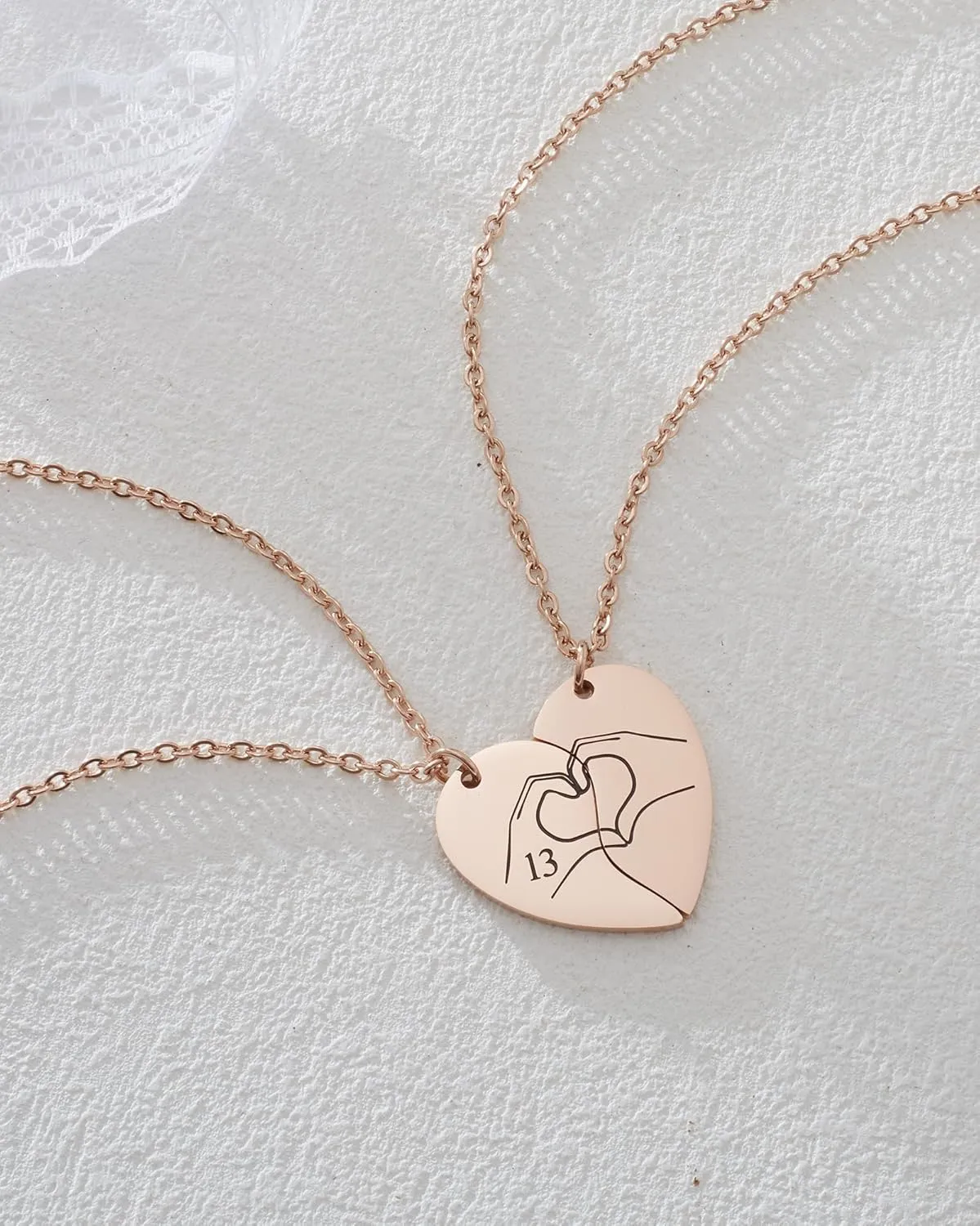 13 Heart Hands Matching Necklace for 2 Girl BFF Sister Taylor Inspired Merch Friendship Stuff Jewelry Gift for 2 Swifties Music Lover.