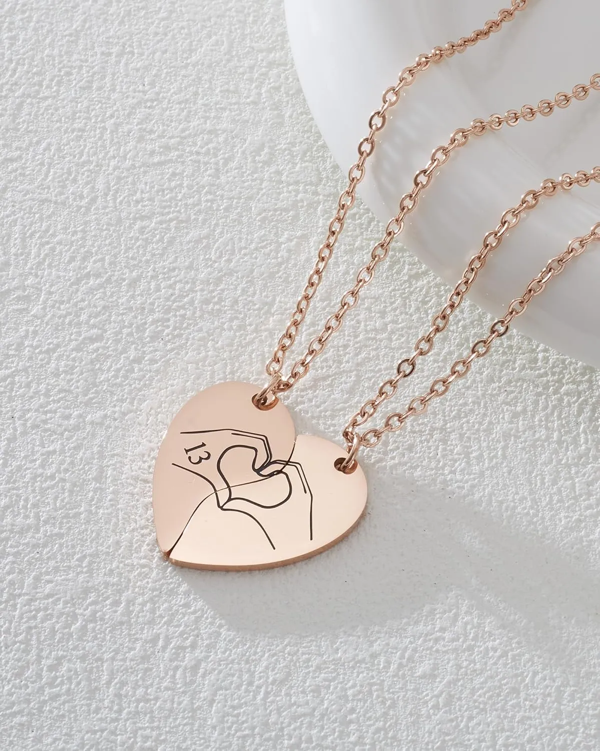 13 Heart Hands Matching Necklace for 2 Girl BFF Sister Taylor Inspired Merch Friendship Stuff Jewelry Gift for 2 Swifties Music Lover.