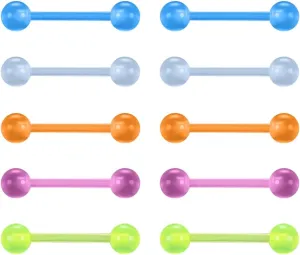 14g 16g Clear Plastic Nipple Rings for Surgery Pregnant Maternity Weaning, Horseshoe Nipple Piercing Jewelry, Plastic Clear Tongue Rings Piercing Retainer Jewelry