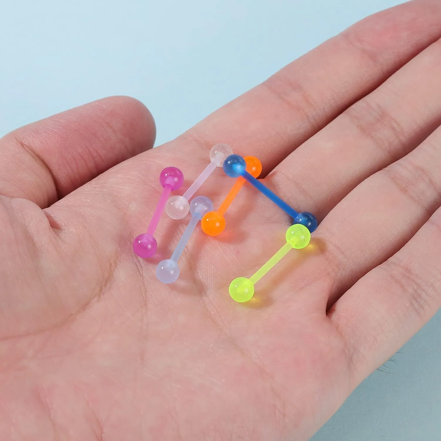 14g 16g Clear Plastic Nipple Rings for Surgery Pregnant Maternity Weaning, Horseshoe Nipple Piercing Jewelry, Plastic Clear Tongue Rings Piercing Retainer Jewelry