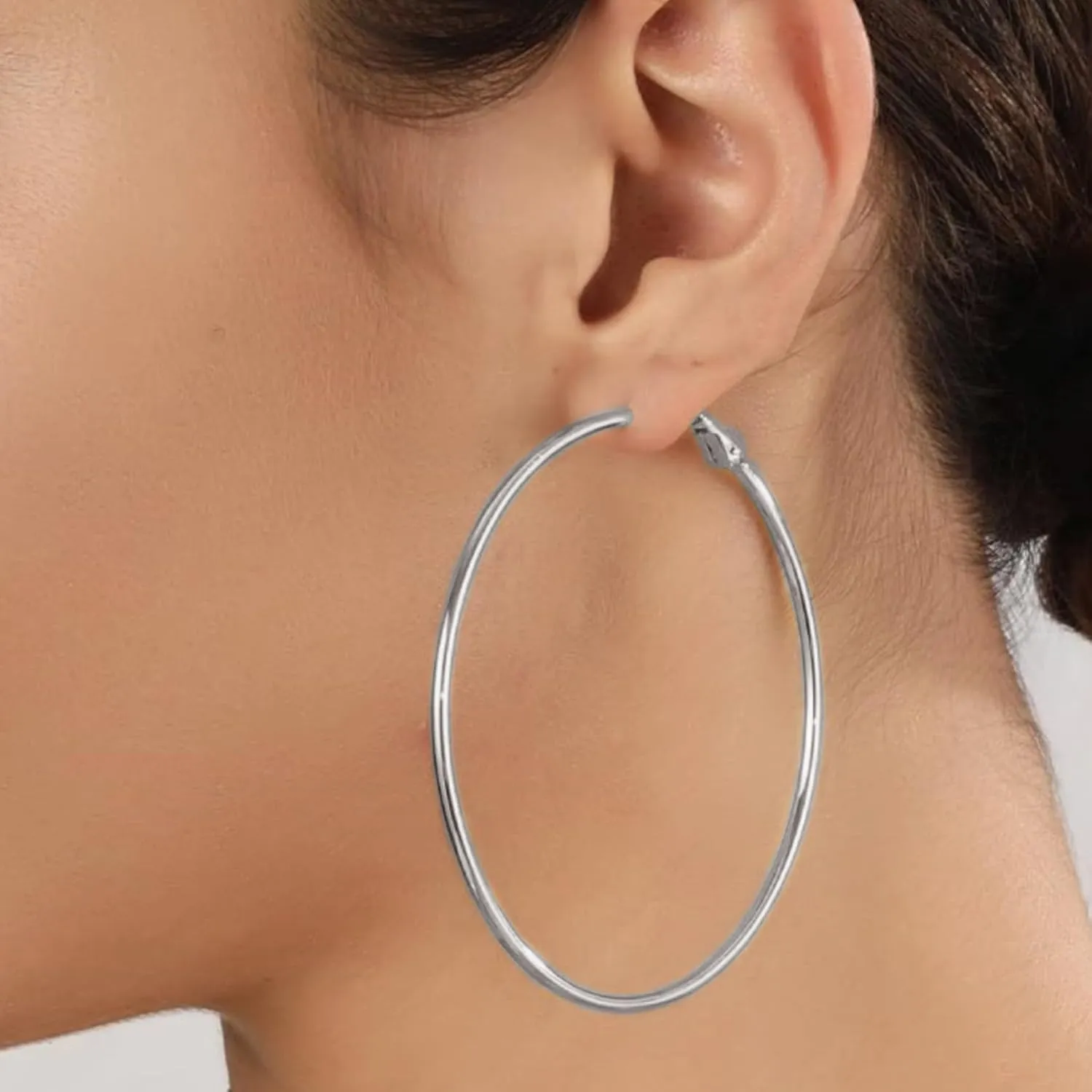 14K Gold Plated 925 Sterling Silver Posts large Hoop Earrings for Women, Hypoallergenic Big Hoop Earrings Lightweight Jewelry for Women 30/40/50/60/70MM