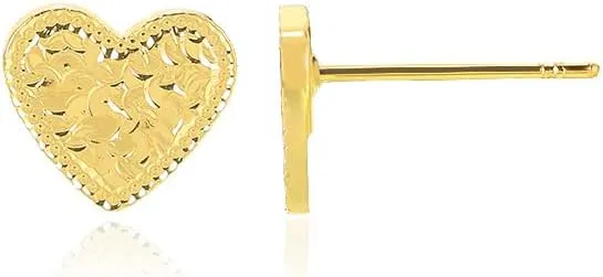 14K Real Gold Plated Nugget Stud Earrings for Women Trendy Triangle/Square/Heart Minimalist Small Geometric Earings Lightweight Hypoallergenic Jewelry Gift