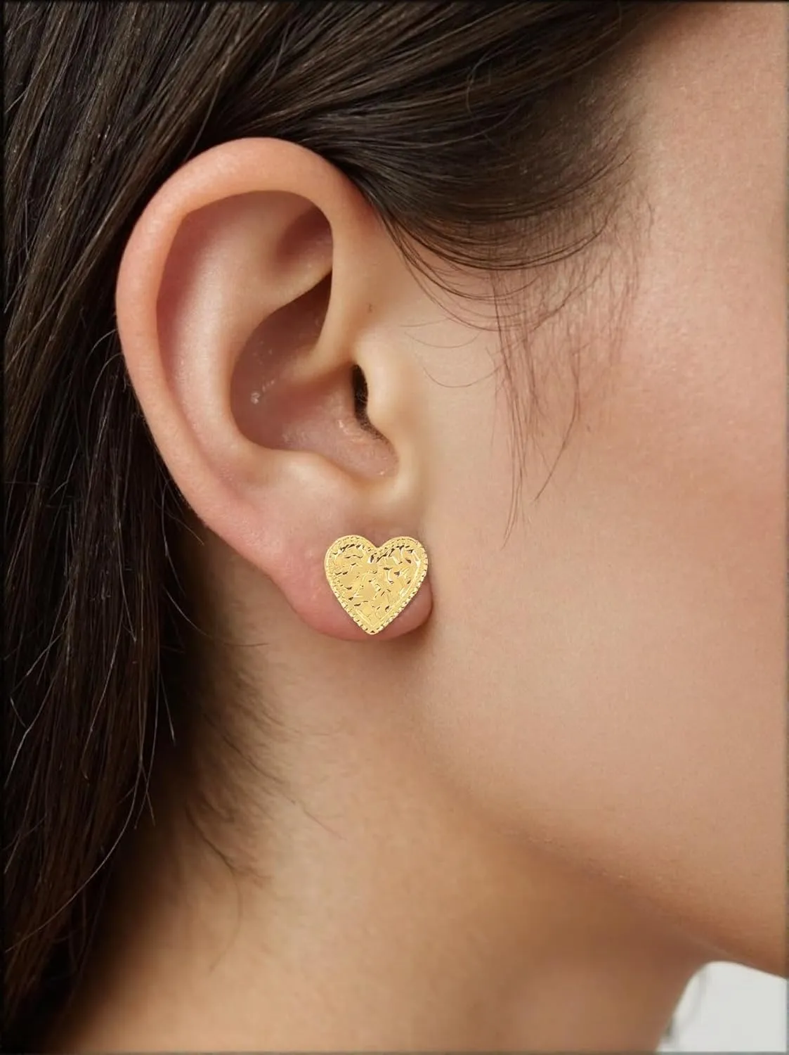 14K Real Gold Plated Nugget Stud Earrings for Women Trendy Triangle/Square/Heart Minimalist Small Geometric Earings Lightweight Hypoallergenic Jewelry Gift