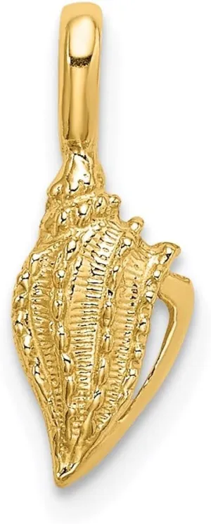 14k Yellow Gold Mini Conch Shell Charm Pendant Fine Jewelry For Women Gifts For Her