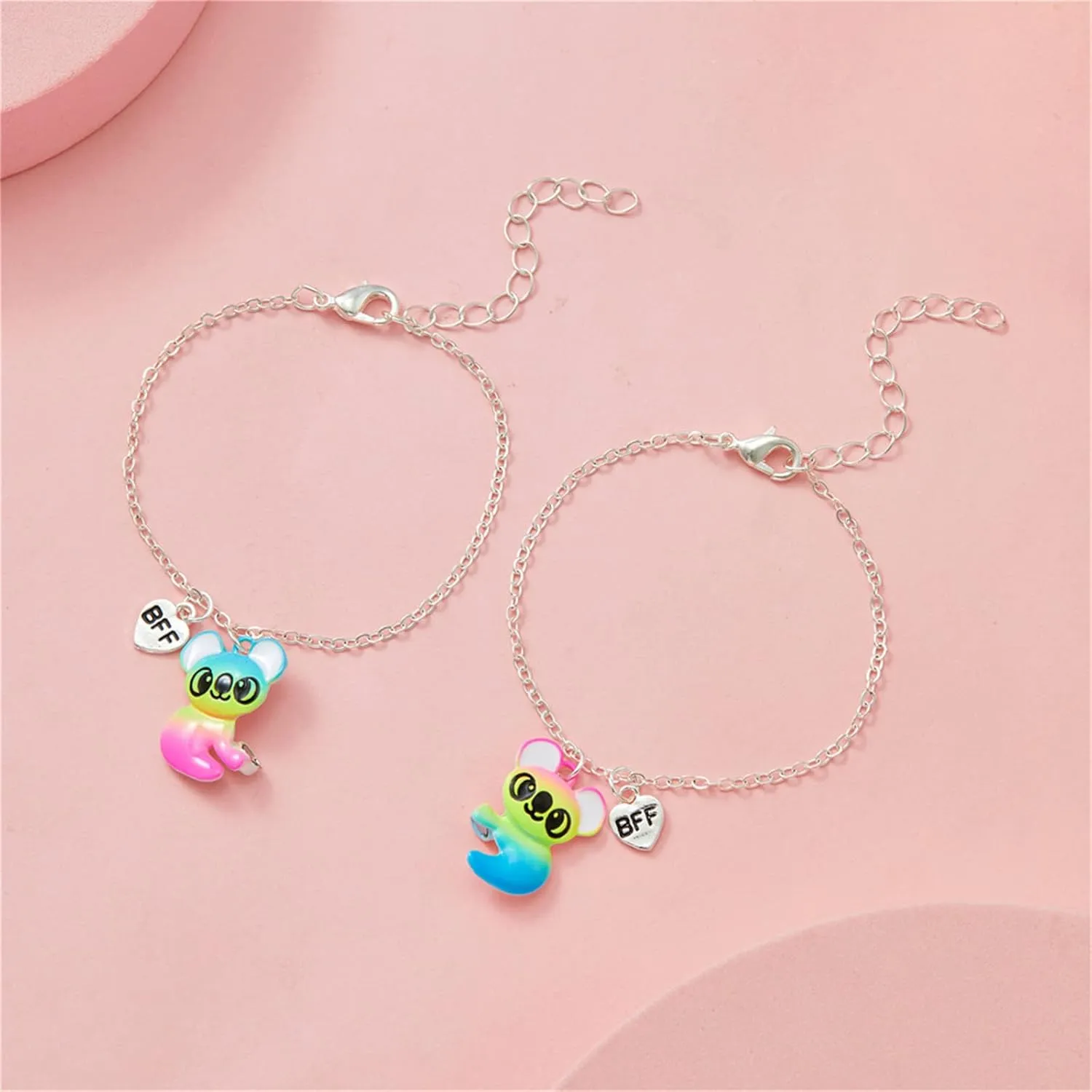 2-3Pcs Cute Half Broken Heart Koala Panda Engraved Pendant Necklace for Best Friend Women Men Lovely Love Heart Animal Necklace Friendship Jewelry Birthday Gift