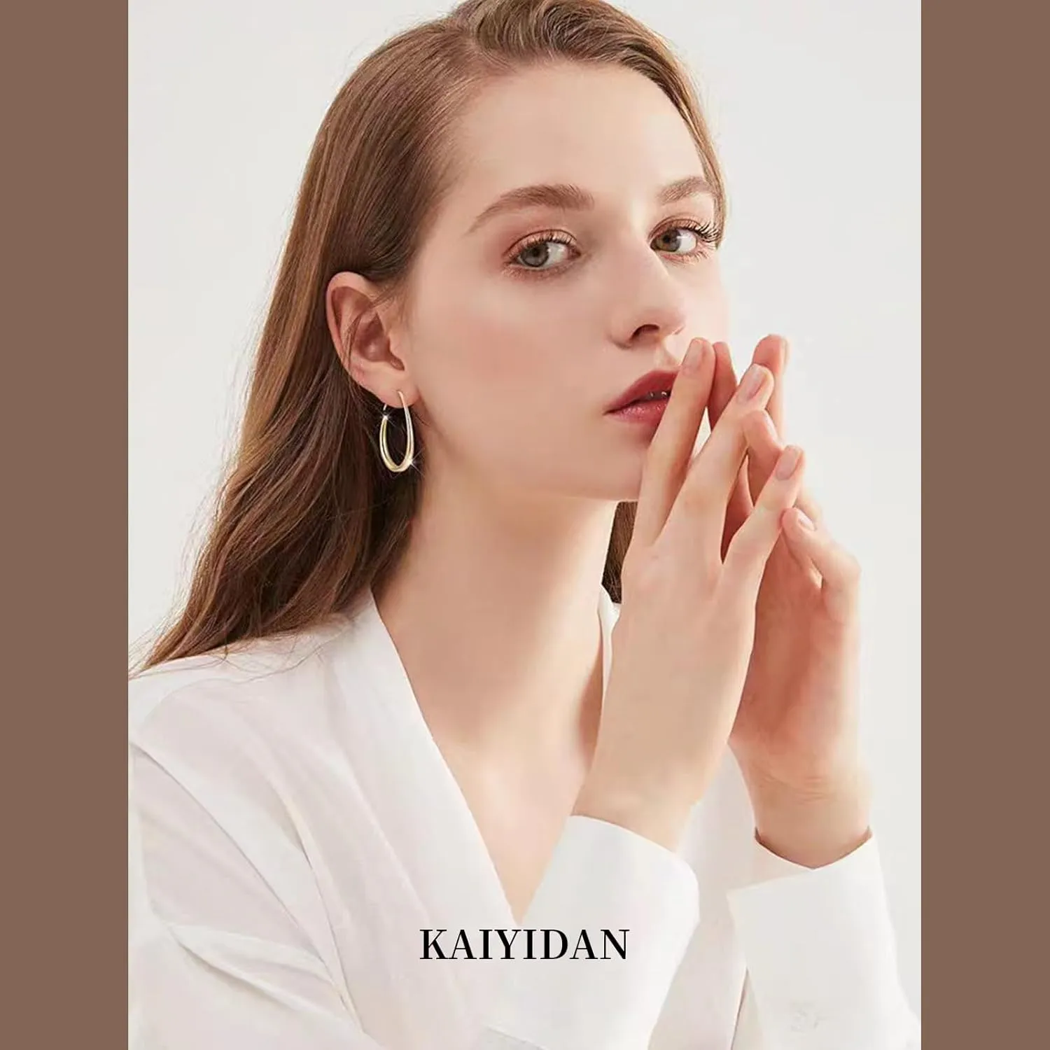 2 Pairs Gold/Silver Hoop Earrings For Women Set Trendy,14K Plated Gold Chunky Huggie Hoop Earings Pack,Oval Twisted Statement Silver Hoops,Fashion Jewelry Gift