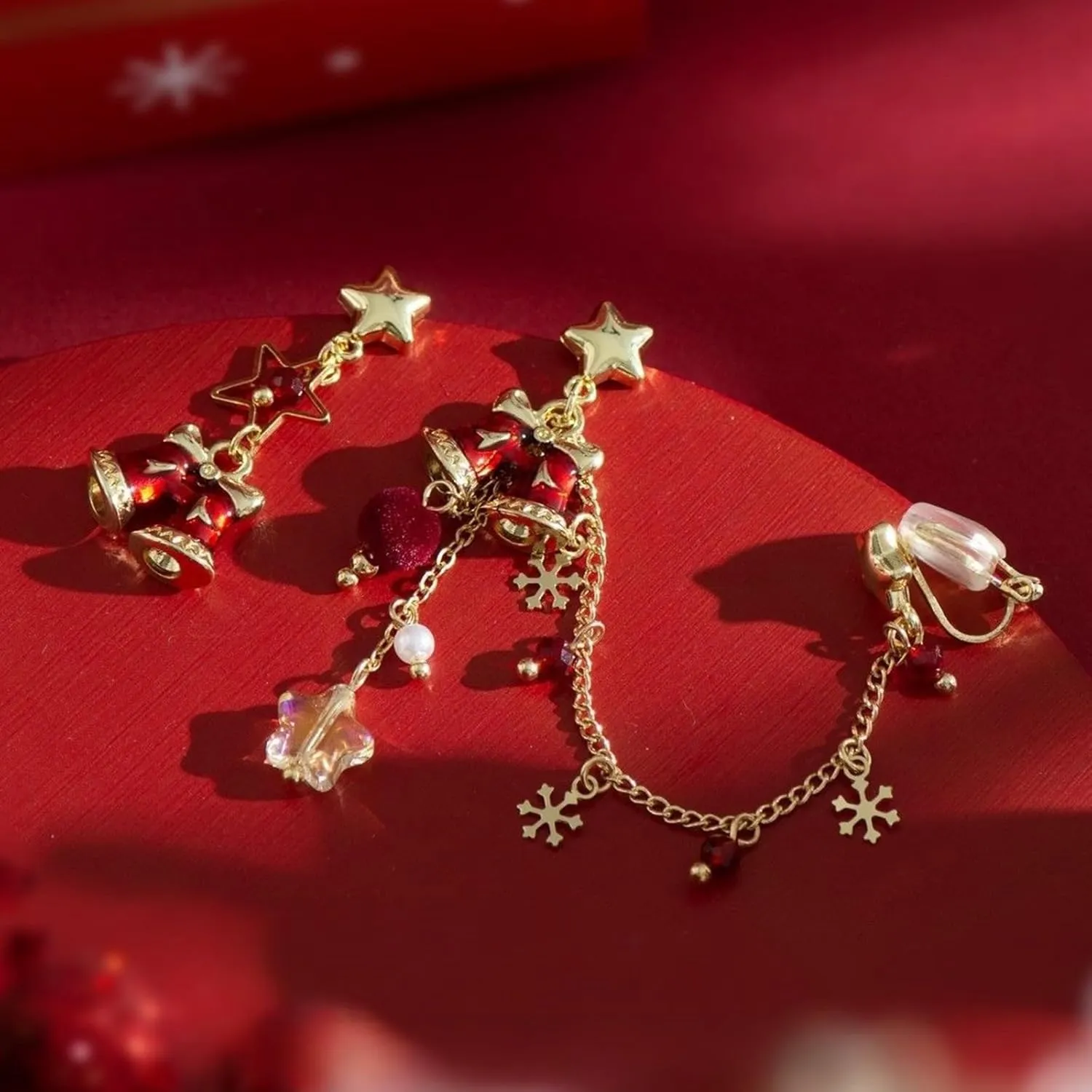 2 PCS Christmas Stud Earrings S925 Sterling Silver Holiday Earrings Cute Christmas Tree Reindeer Earrings Dangle Stud Earrings Xmas Festive Jewelry Gifts for Women
