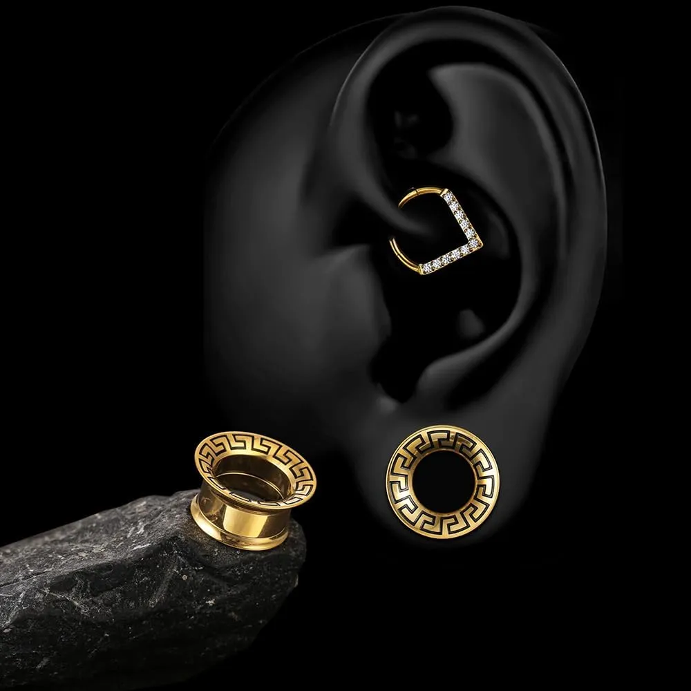 2 PCS ear gauges horn pattern 316 Stainless Steel cute Ear tunnels Weight ear Plugs Hypoallergenic expander Piercing Body Jewelry for women and men