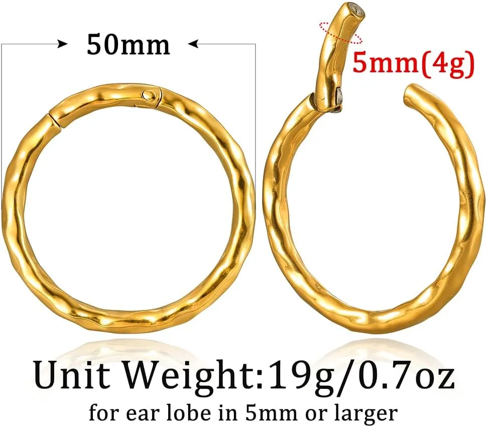 2 PCS Ear Weight for Lobe - 6mm  Ear Tunnels Plugs - 316 Stainless Steel - Hypoallergenic Expander