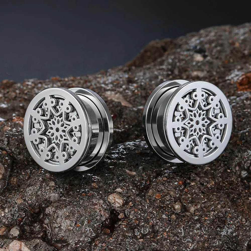 2 PCS Figure Gauges for Ears Hypoallergenic 316 Stainless Steel Ear Gauge Plugs for Women Men Comfy Ear Plugs Gauges Body Ear Piercing Jewelry