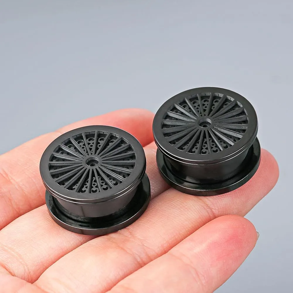 2 PCS Figure Gauges for Ears Hypoallergenic 316 Stainless Steel Ear Gauge Plugs for Women Men Comfy Ear Plugs Gauges Body Ear Piercing Jewelry