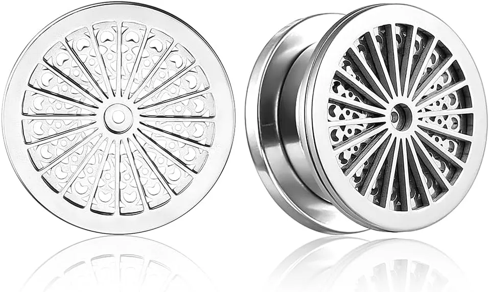 2 PCS Figure Gauges for Ears Hypoallergenic 316 Stainless Steel Ear Gauge Plugs for Women Men Comfy Ear Plugs Gauges Body Ear Piercing Jewelry