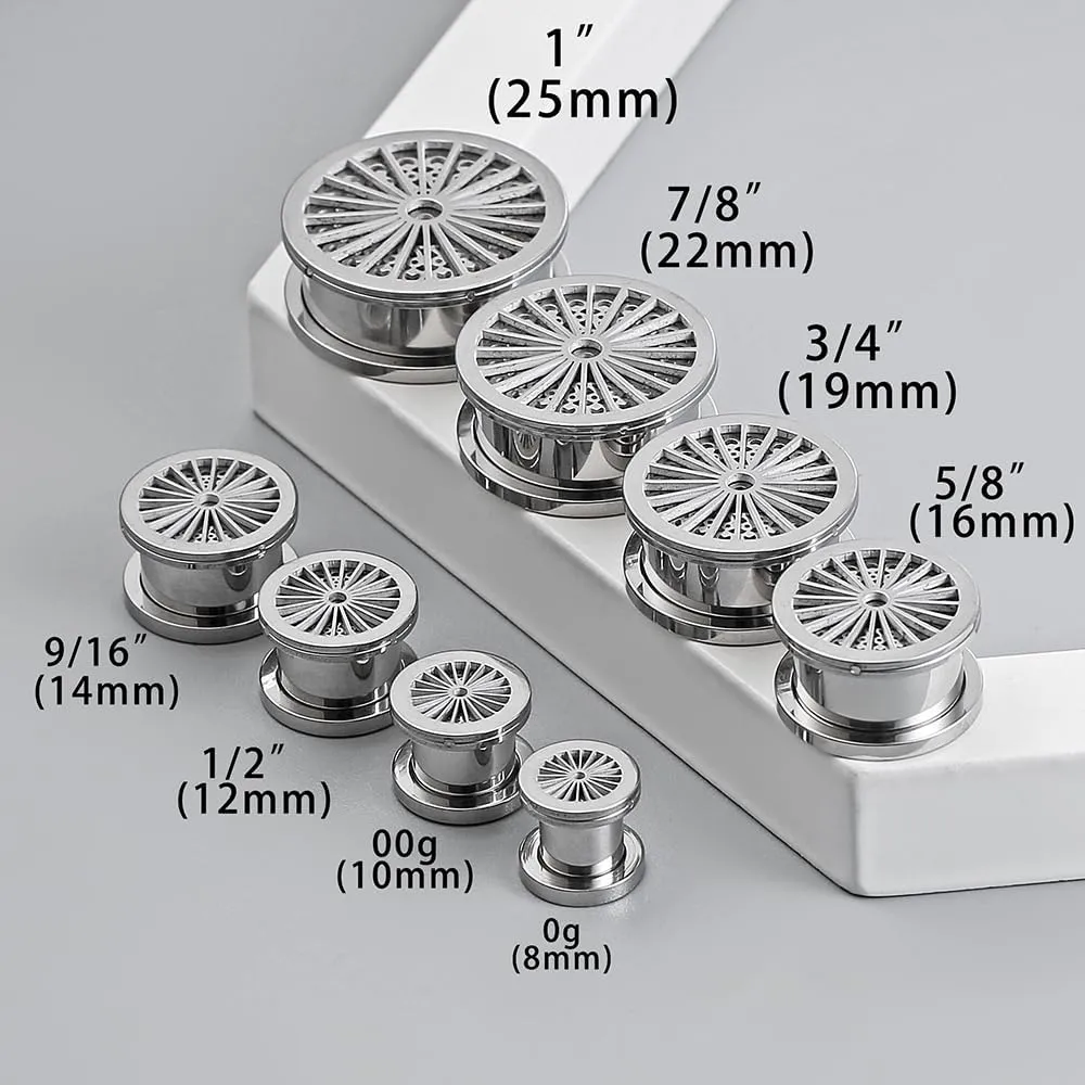 2 PCS Figure Gauges for Ears Hypoallergenic 316 Stainless Steel Ear Gauge Plugs for Women Men Comfy Ear Plugs Gauges Body Ear Piercing Jewelry