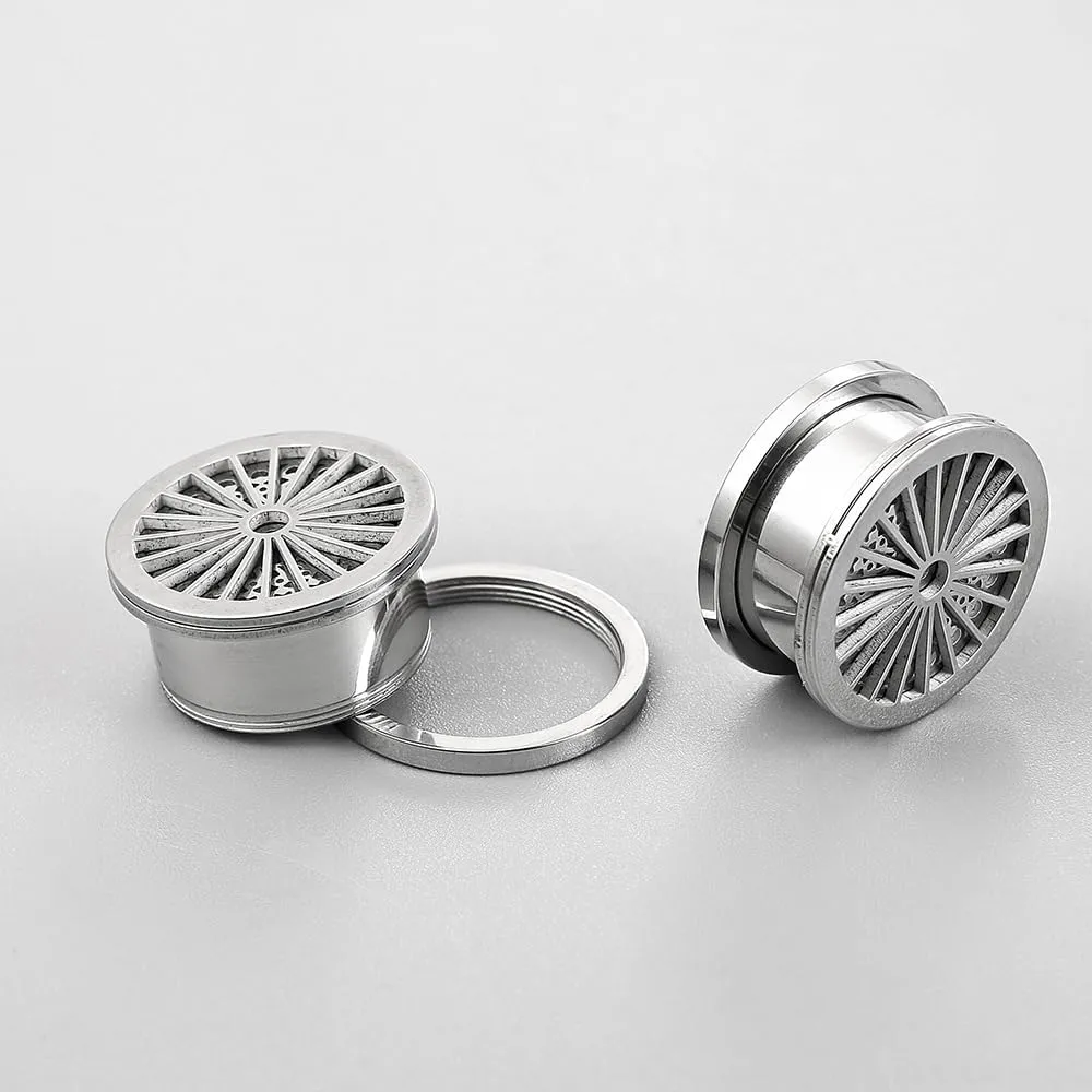 2 PCS Figure Gauges for Ears Hypoallergenic 316 Stainless Steel Ear Gauge Plugs for Women Men Comfy Ear Plugs Gauges Body Ear Piercing Jewelry
