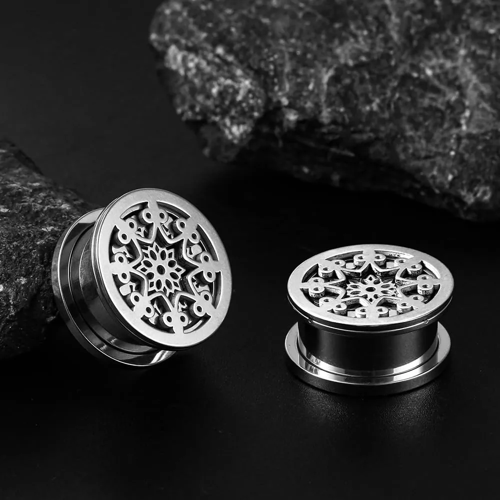 2 PCS Figure Gauges for Ears Hypoallergenic 316 Stainless Steel Ear Gauge Plugs for Women Men Comfy Ear Plugs Gauges Body Ear Piercing Jewelry
