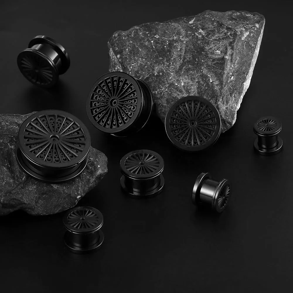 2 PCS Figure Gauges for Ears Hypoallergenic 316 Stainless Steel Ear Gauge Plugs for Women Men Comfy Ear Plugs Gauges Body Ear Piercing Jewelry