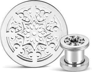 2 PCS Figure Gauges for Ears Hypoallergenic 316 Stainless Steel Ear Gauge Plugs for Women Men Comfy Ear Plugs Gauges Body Ear Piercing Jewelry