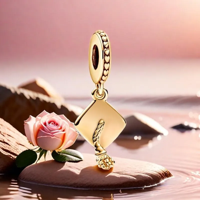 2025 Graduation Cap Charms Owls Bead Compatible for Bracelets Heart Jewellery for Women