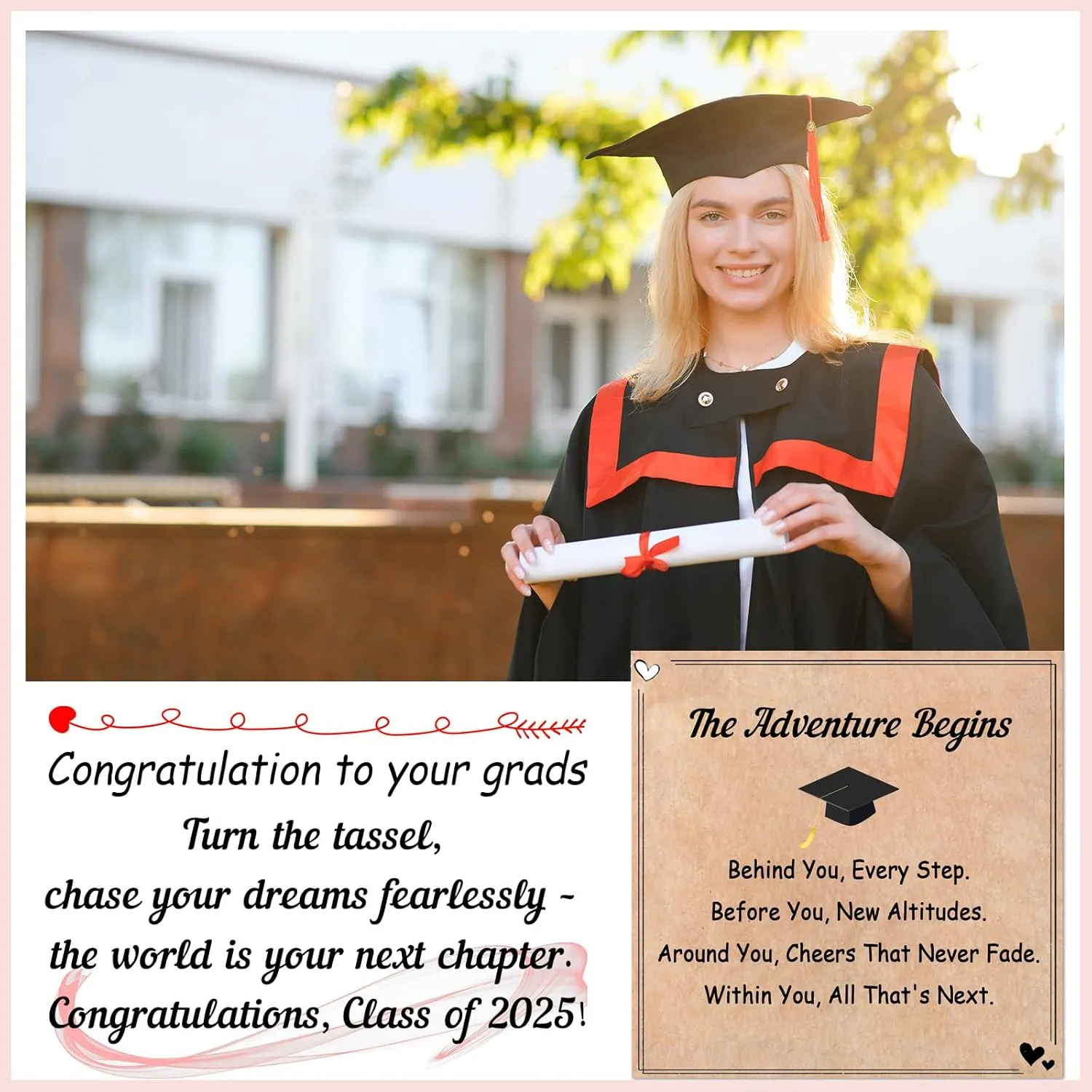 2025 Graduation Gifts for Her/Girls/Women/Kids, Healing Natural Stone Bracelets with Meaningful Card