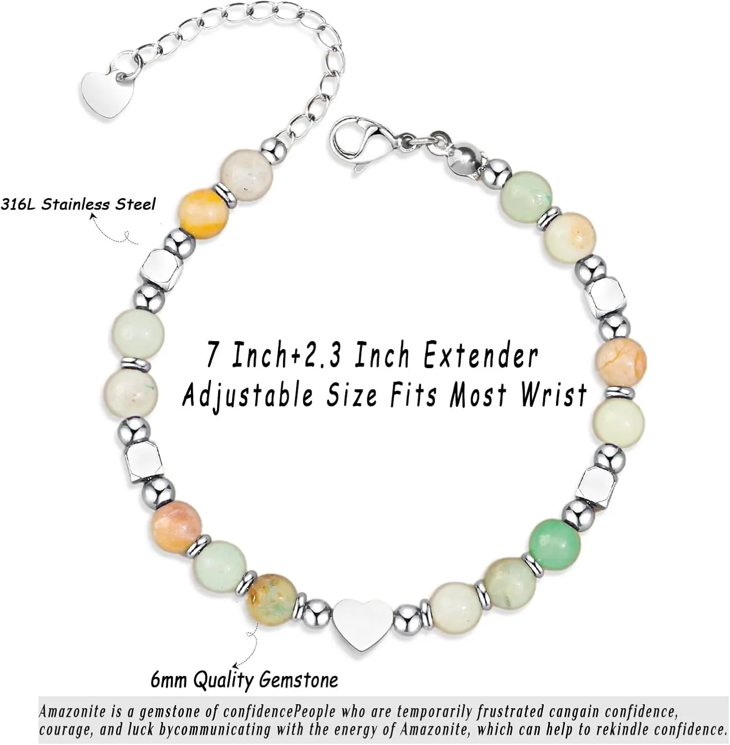 2025 Graduation Gifts for Her/Girls/Women/Kids, Healing Natural Stone Bracelets with Meaningful Card