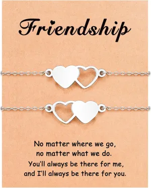 2/3 Pcs Matching Heart Bracelets Friendship Gifts for Best Friends Women
