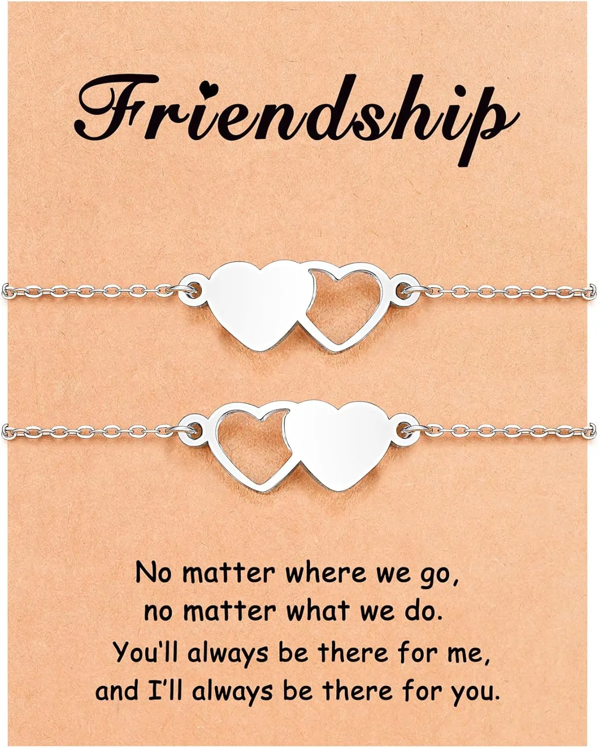 2/3 Pcs Matching Heart Bracelets Friendship Gifts for Best Friends Women