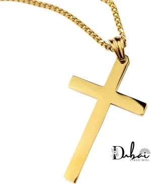 24K Gold Cross Necklace For Men Pendant Solid plated Clasp Women Thin for Charms Miami Cuban Link Diamond Cut