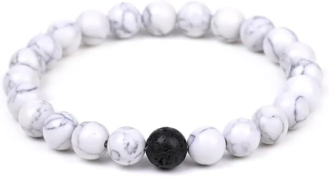 2Pcs Simple Beaded Couples Bracelet Natural Stone Stretch Bracelet for Women Men Fashion Bracelets Friendship Jewelry Gifts