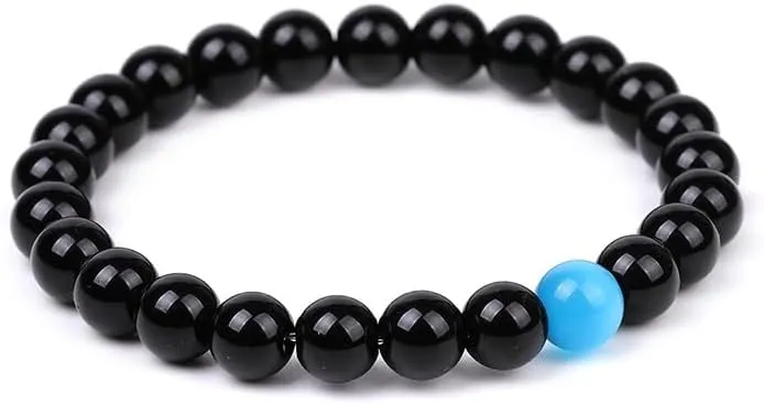 2Pcs Simple Beaded Couples Bracelet Natural Stone Stretch Bracelet for Women Men Fashion Bracelets Friendship Jewelry Gifts