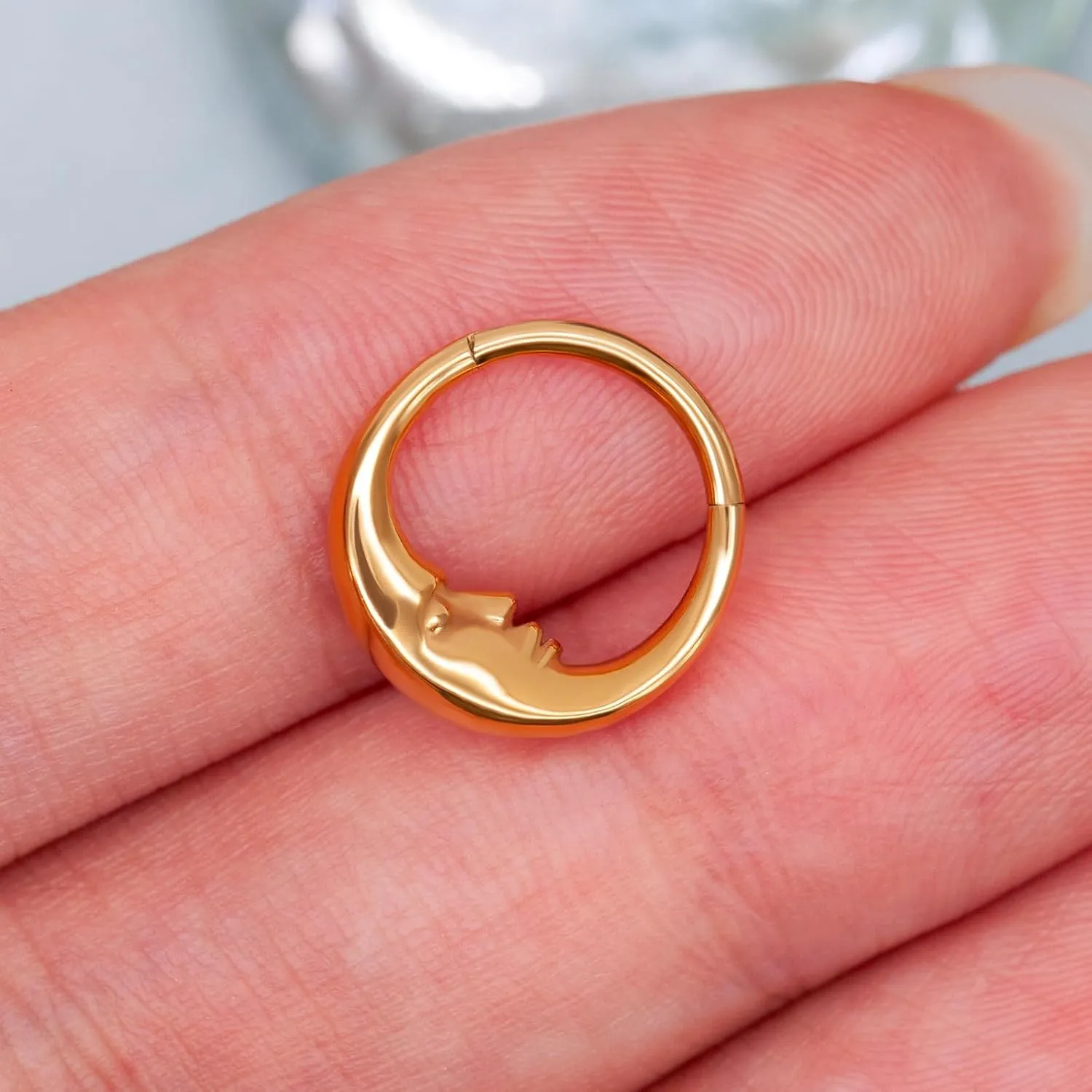 316L Stainless Steel Septum Rings, Segment Nose Rings for Women Men, Cartilage Clicker Earrings Hoop for Helix, Rook, Daith, Tragus Piercing Jewelry