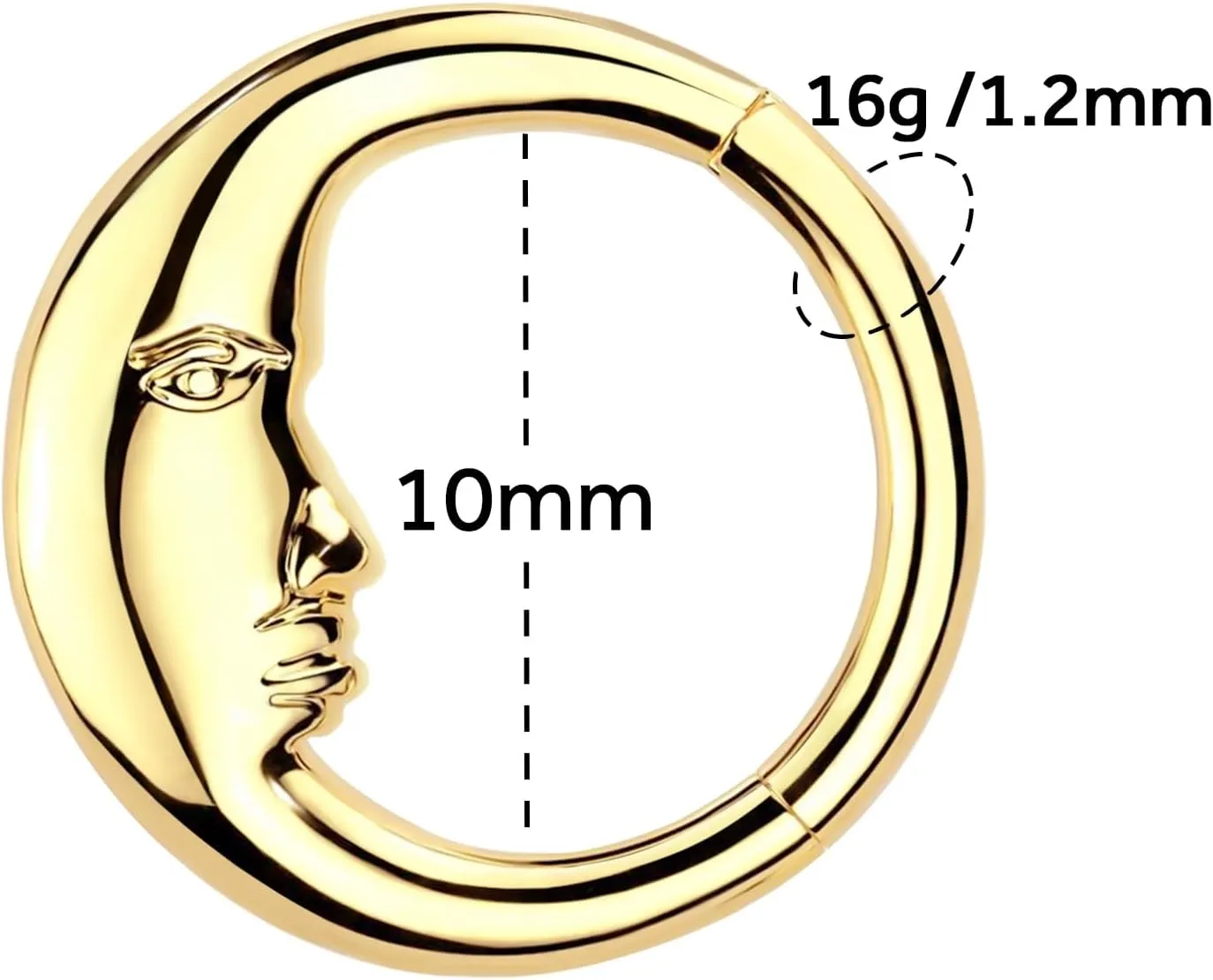 316L Stainless Steel Septum Rings, Segment Nose Rings for Women Men, Cartilage Clicker Earrings Hoop for Helix, Rook, Daith, Tragus Piercing Jewelry