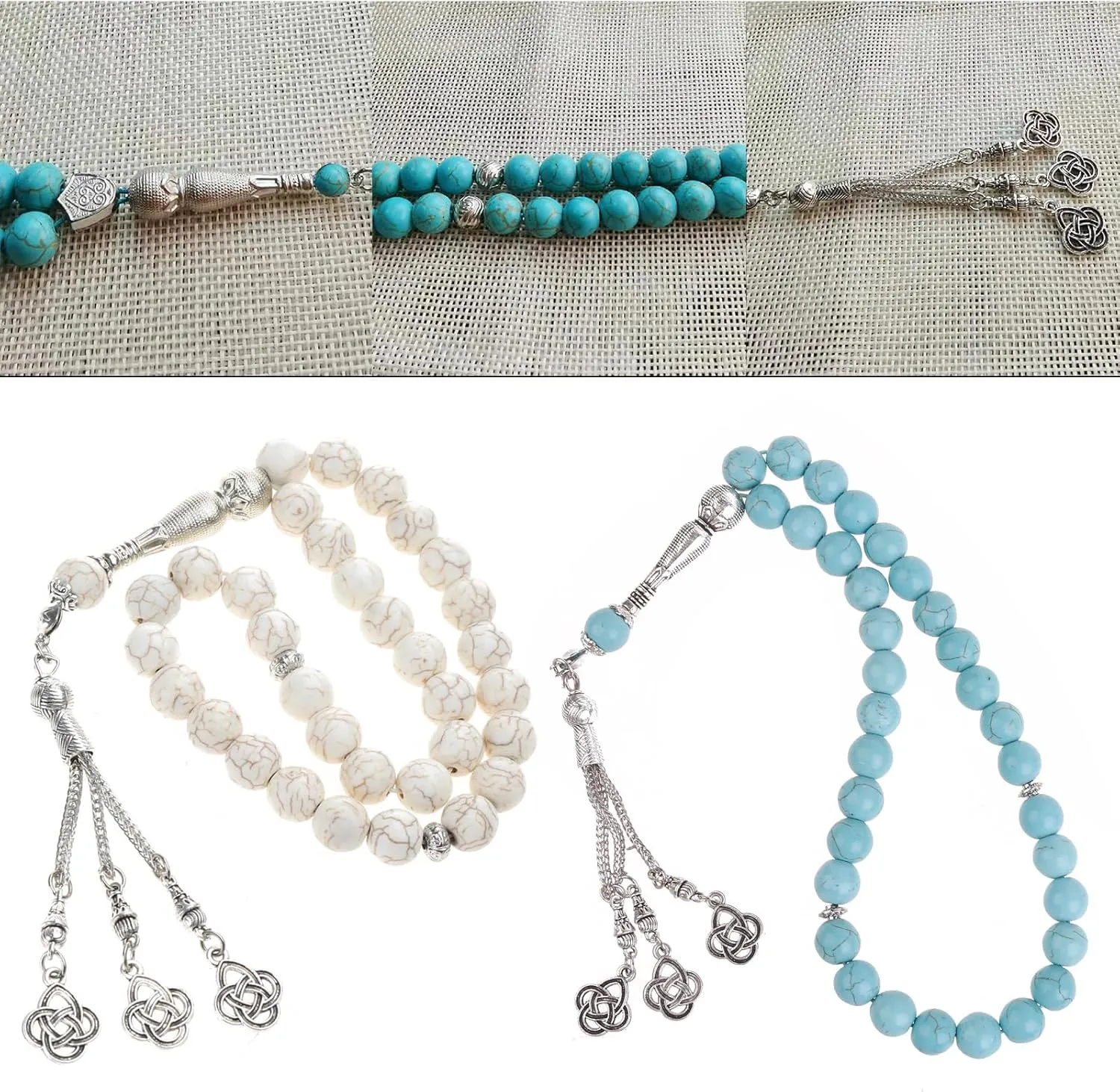 33-Muslim Beads Bracelets Prayer Beads Wristband Turquoise-Rosary Bracelet Worship Accessory Religious Rosary Decoration