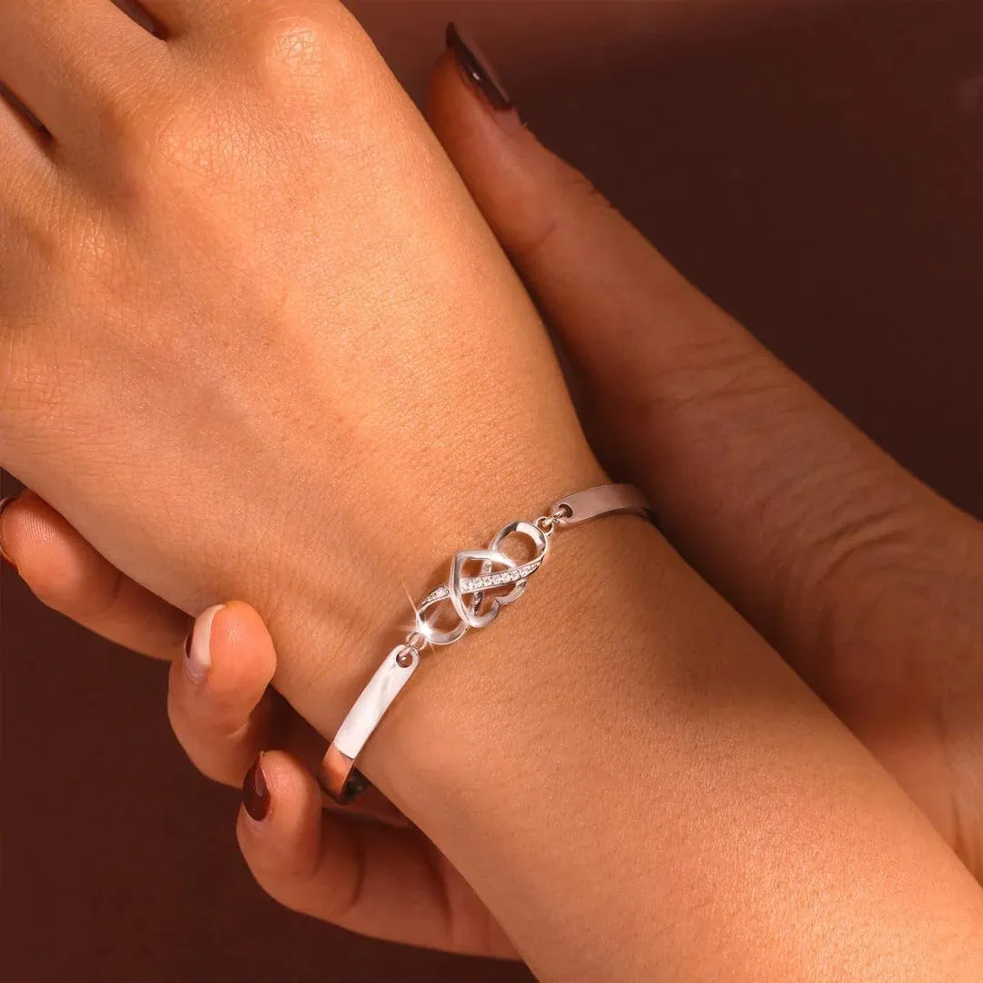 37Bracelet To My Bonus Daughter Granddaughter Infinity Love Heart Bracelet Stainless Steel Adjustable Bracelets With Cards I Love You With All My Heart Bangle Jewelry Birthday Gift for Daughter-in-Law Women