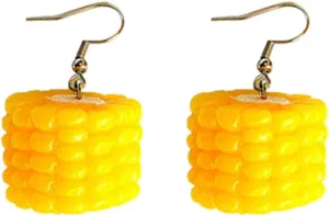 3D Cute Unique Sweet Potato Corn Handmade Simulation Dangle Drop Earrings for Women