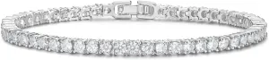 3MM Cubic Zirconia Tennis Bracelet for Women CZ Bracelets Sizes 6.5 7.5 Inches